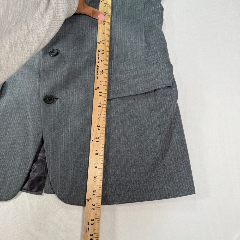 Vintage Christian Dior Monsieur Pinstripe Blazer Men Gray Two Button Suit Jacket - Picture 9 of 11